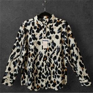 Colorful Animal Print Long Sleeve Blouse